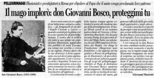 Il mago implorò: don Giovanni Bosco, proteggimi tu