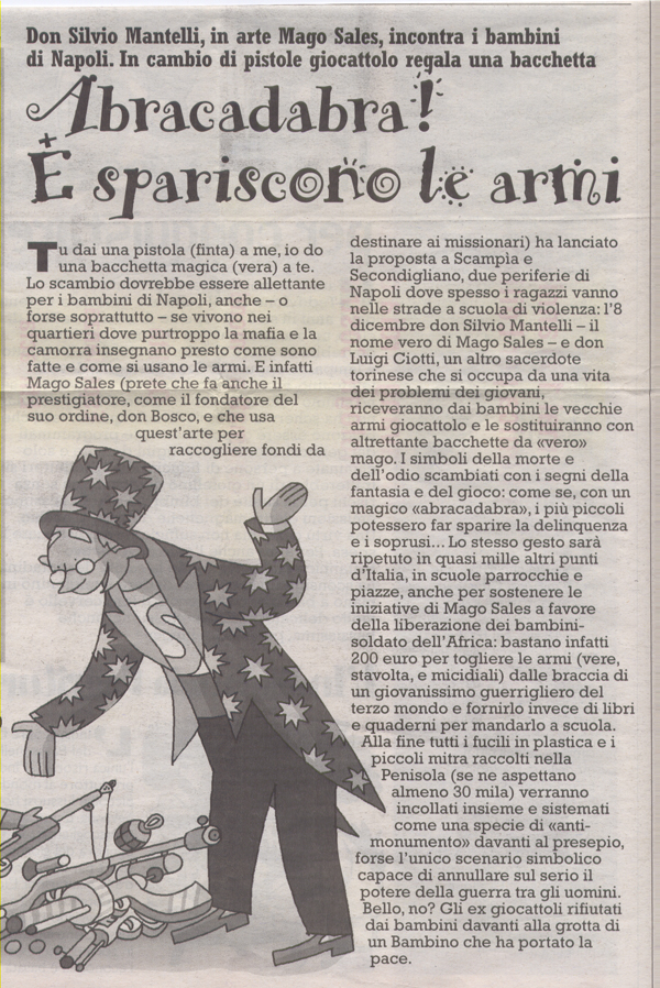 Ritaglio: Abracadabra! E spariscono le armi