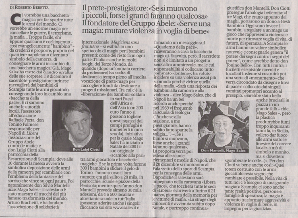 Ritaglio: La camorra cede le armi