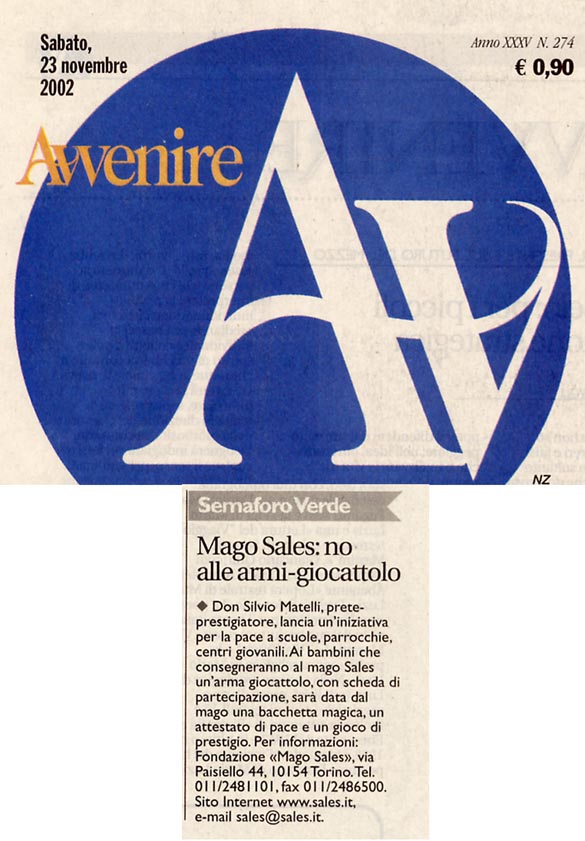 Ritaglio: Mago Sales: no alle armi-giocattolo