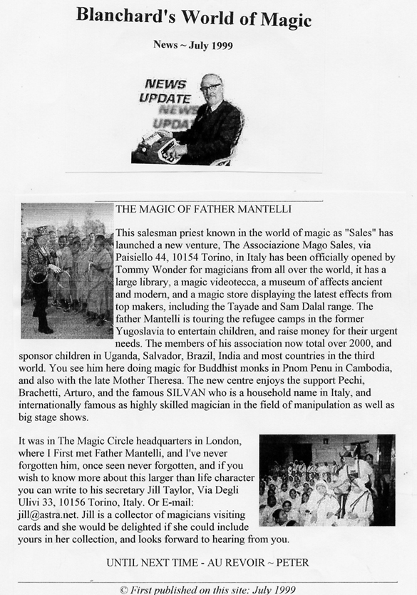 Ritaglio: The magic of father Mantelli
