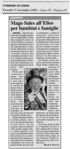 Mago Sales all’Elios per bambini e famiglie
