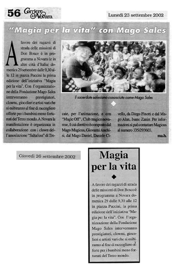 Ritaglio: "Magia per la vita" con Mago Sales
