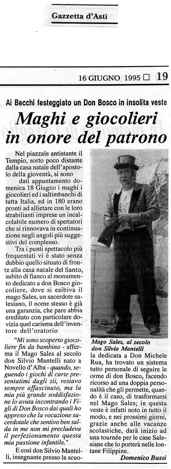 Ritaglio: Maghi e giocoglieri in onore del patrono