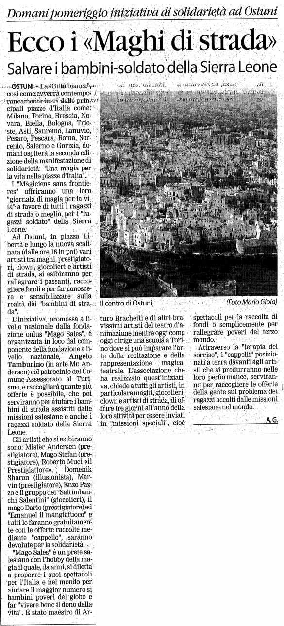 Ritaglio: Ecco i "Maghi di strada"