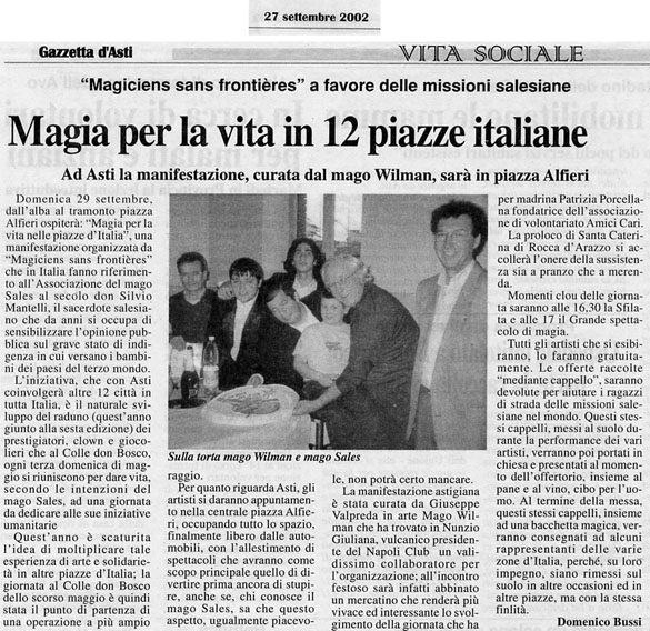 Ritaglio: Magia per la vita in 12 piazze italiane
