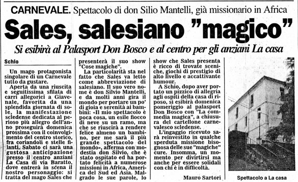 Ritaglio: Sales, salesiano "magico"