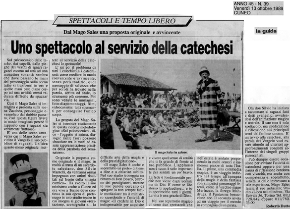 Ritaglio: Uno spettacolo a servizio della catechesi