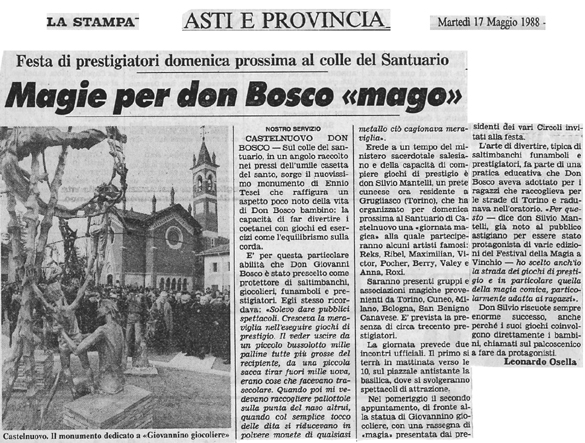 Ritaglio: Magie per don Bosco "mago"