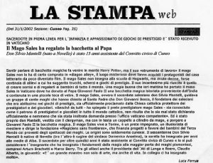 \Il Mago Sales ha regalato la bacchetta al Papa