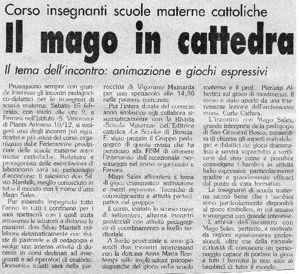 Ritaglio: Il mago in cattedra