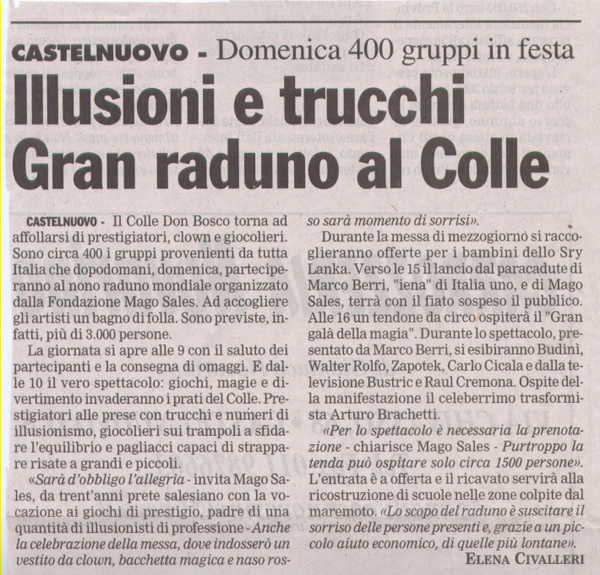 Ritaglio: Illusioni e trucchi Gran raduno al Colle