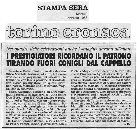 Ritaglio: I prestigiatori ricordano il patrono tirando fuori conigli dal cappello