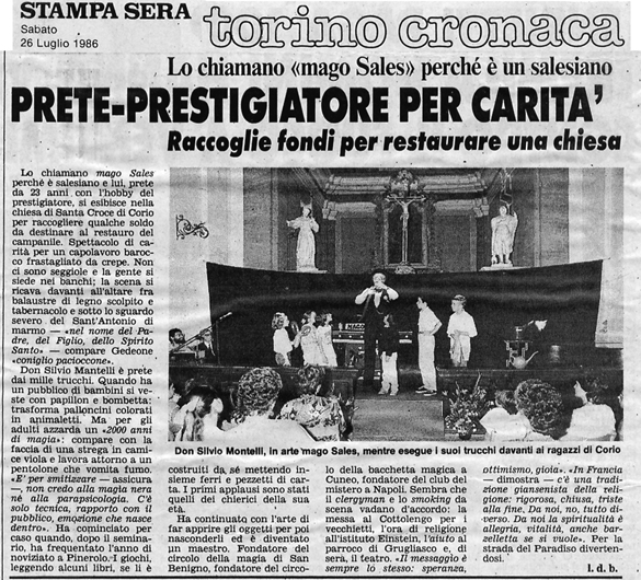 Ritaglio: Prete-prestigiatore per carità