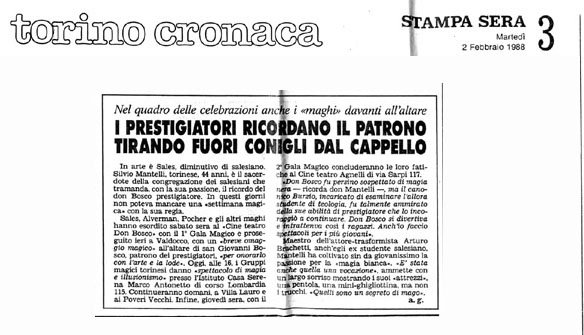 Ritaglio: I prestigiatori ricordano il patrono tirando fuori i conigli dal cappello