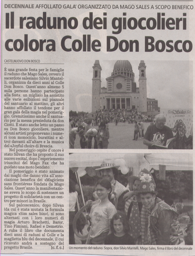 Ritaglio: Il raduno dei giocolieri colora Colle Don Bosco